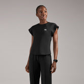 Alice Slim Crewneck Scrub Top - Black