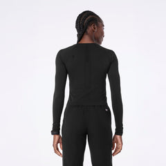 Salta Cropped Long-Sleeve Underscrub - Black