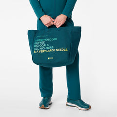 A Very Large Needle Canvas Tote - Caribbean Blue
