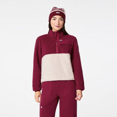 High-Pile Fleece Pullover - Deep Cranberry
