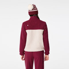 High-Pile Fleece Pullover - Deep Cranberry