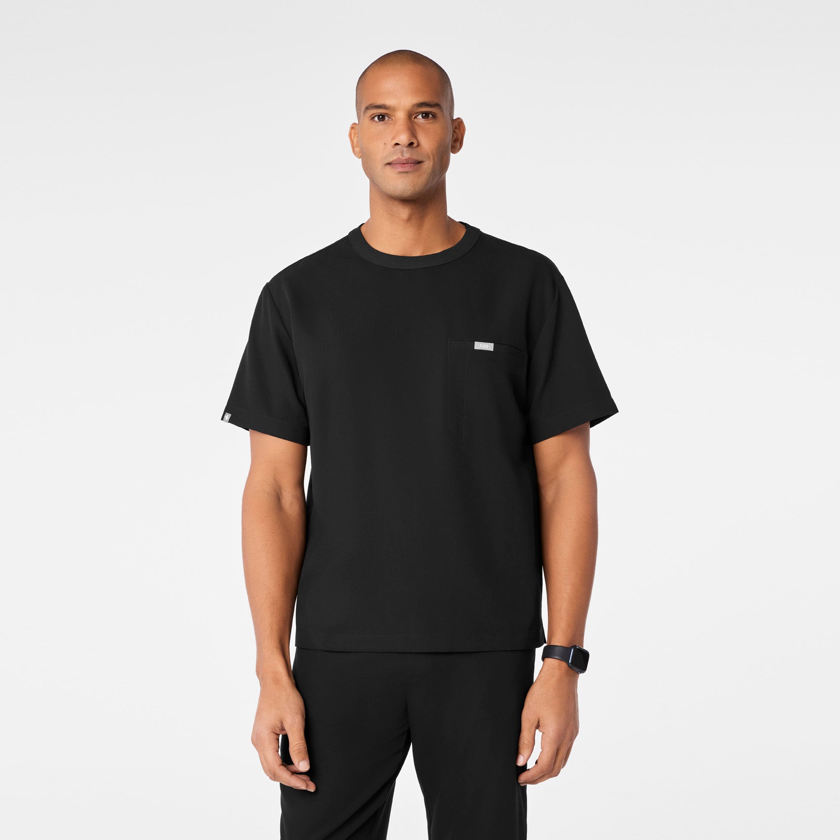 Easton Crewneck Scrub Top - Black
