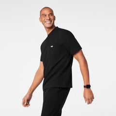 Stratton Henley Scrub Top - Black