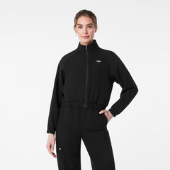 Sydney Cropped Scrub Jacket - Black