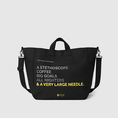 A Very Large Needle Detachable Strap Tote - Black