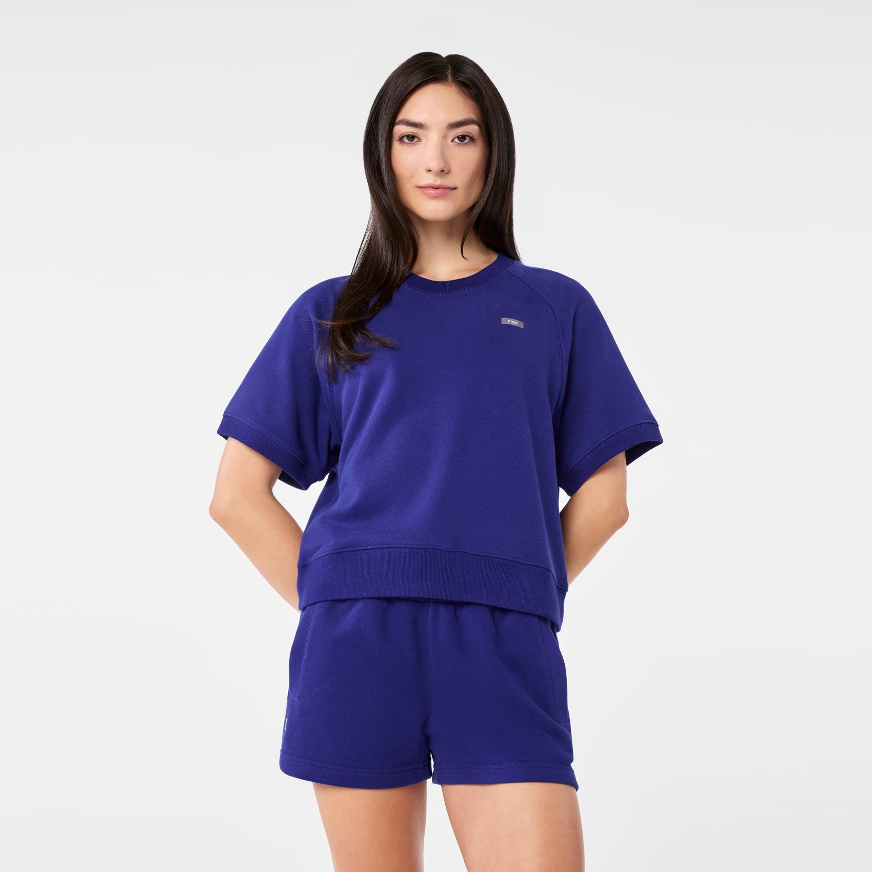 Evelyn Short-Sleeve Sweatshirt - Deep Royal Blue