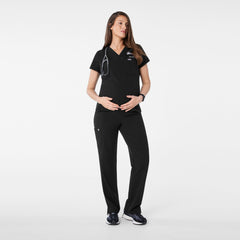 Catarina Maternity Scrub Top - Black
