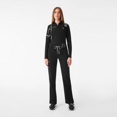 Bree Slim Long-Sleeve Scrub Top - Black