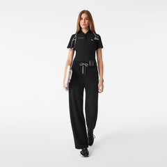 Roslyn Wide-Leg Scrub Pant - Black