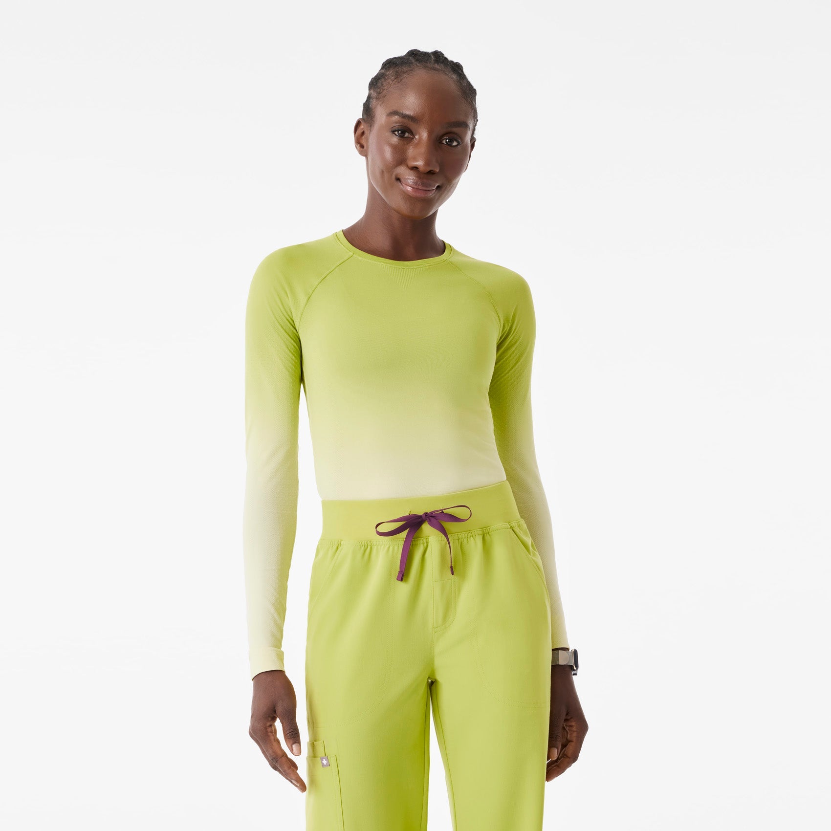 Salta Ombre Long-Sleeve Underscrub - Ombre Celery