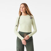 Lacey Ruffle Long-Sleeve Underscrub - Light Celery