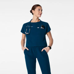Arua Cropped Crew-neck Scrub Top