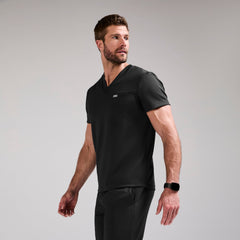 Logan V-Neck Scrub Top - Black