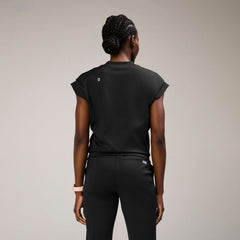 Mira Banded Scrub Top - Black