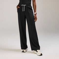 Salina High-Rise Wide-Leg Scrub Pant - Black