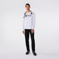 FIGS Logo Long-Sleeve Underscrub - White