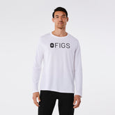 FIGS Logo Long-Sleeve Underscrub - White
