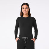Palmer Ribbed Long-Sleeve Underscrub - Black