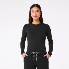 Palmer Ribbed Long-Sleeve Underscrub - Black