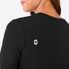Palmer Ribbed Long-Sleeve Underscrub - Black