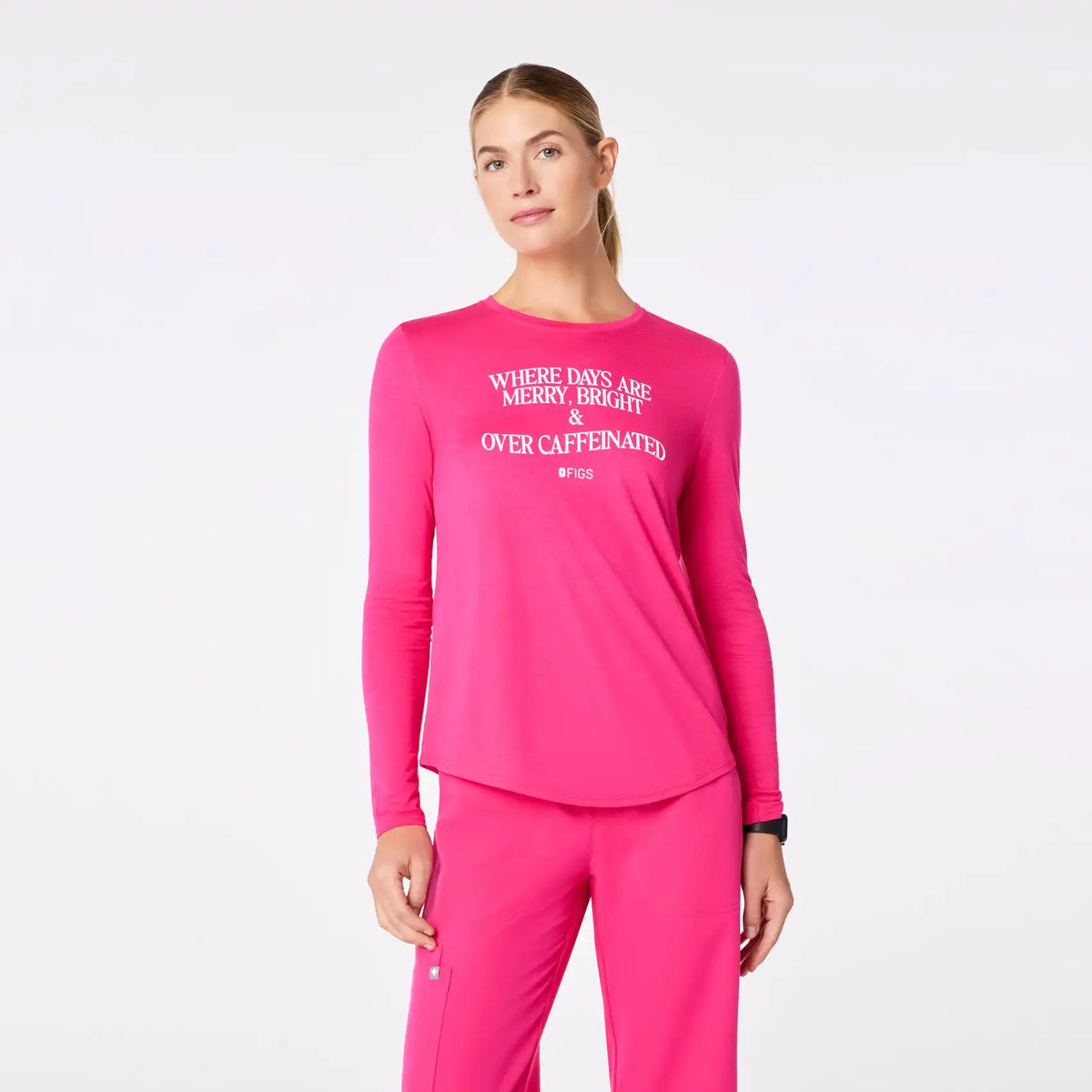 Where Days Are Merry, Bright and Overcaffeinated Long-Sleeved Underscrub
