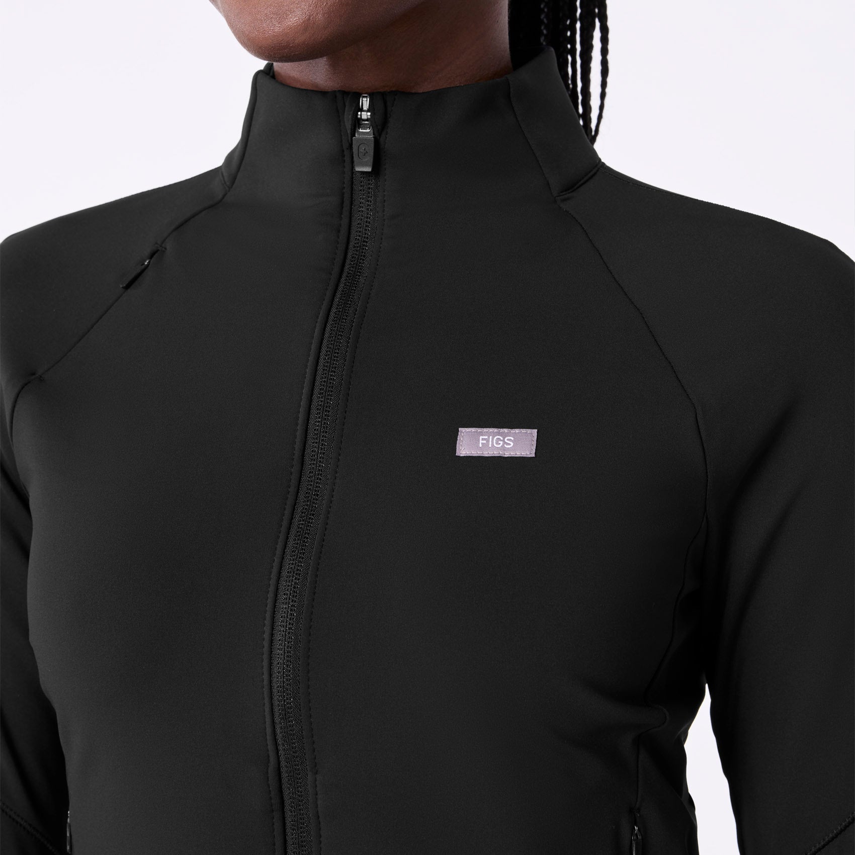 ContourKnit Cropped Scrub Jacket™ - Black