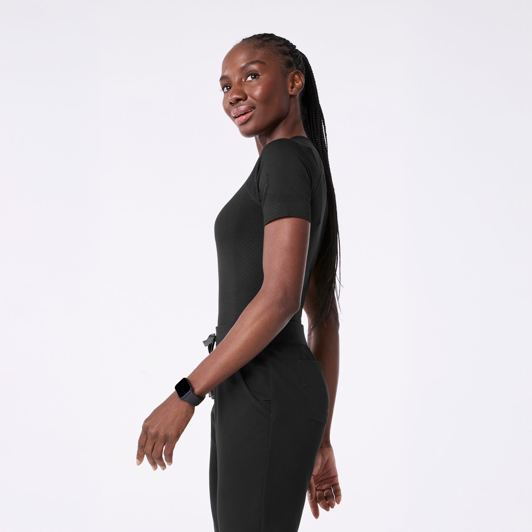 Salta Seamless Short-Sleeve Underscrub - Black