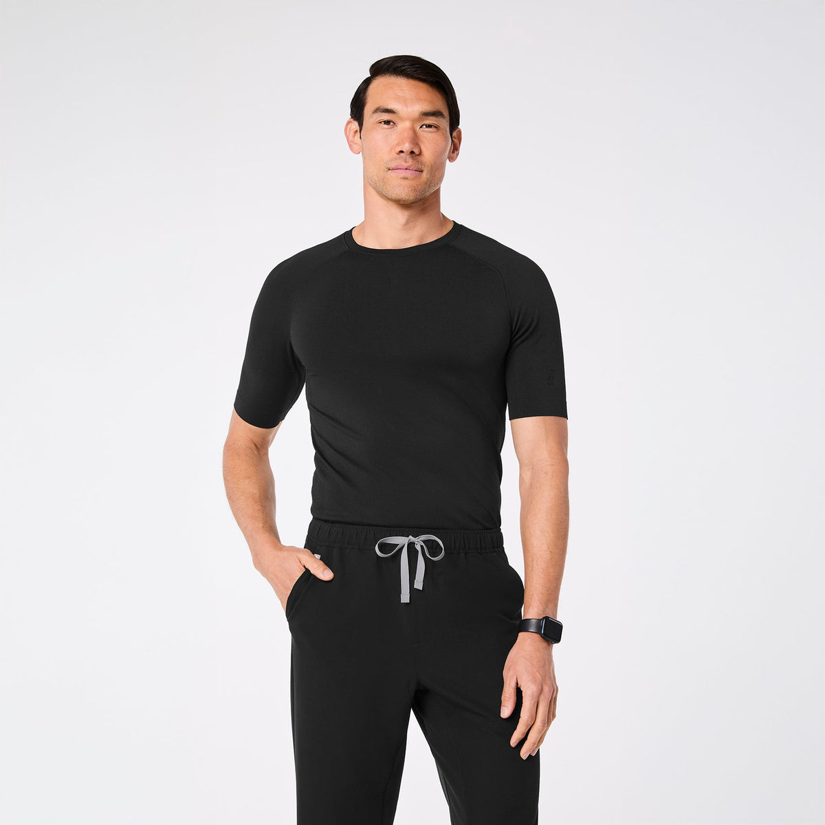 Makato Seamless Short-Sleeve Underscrub - Black