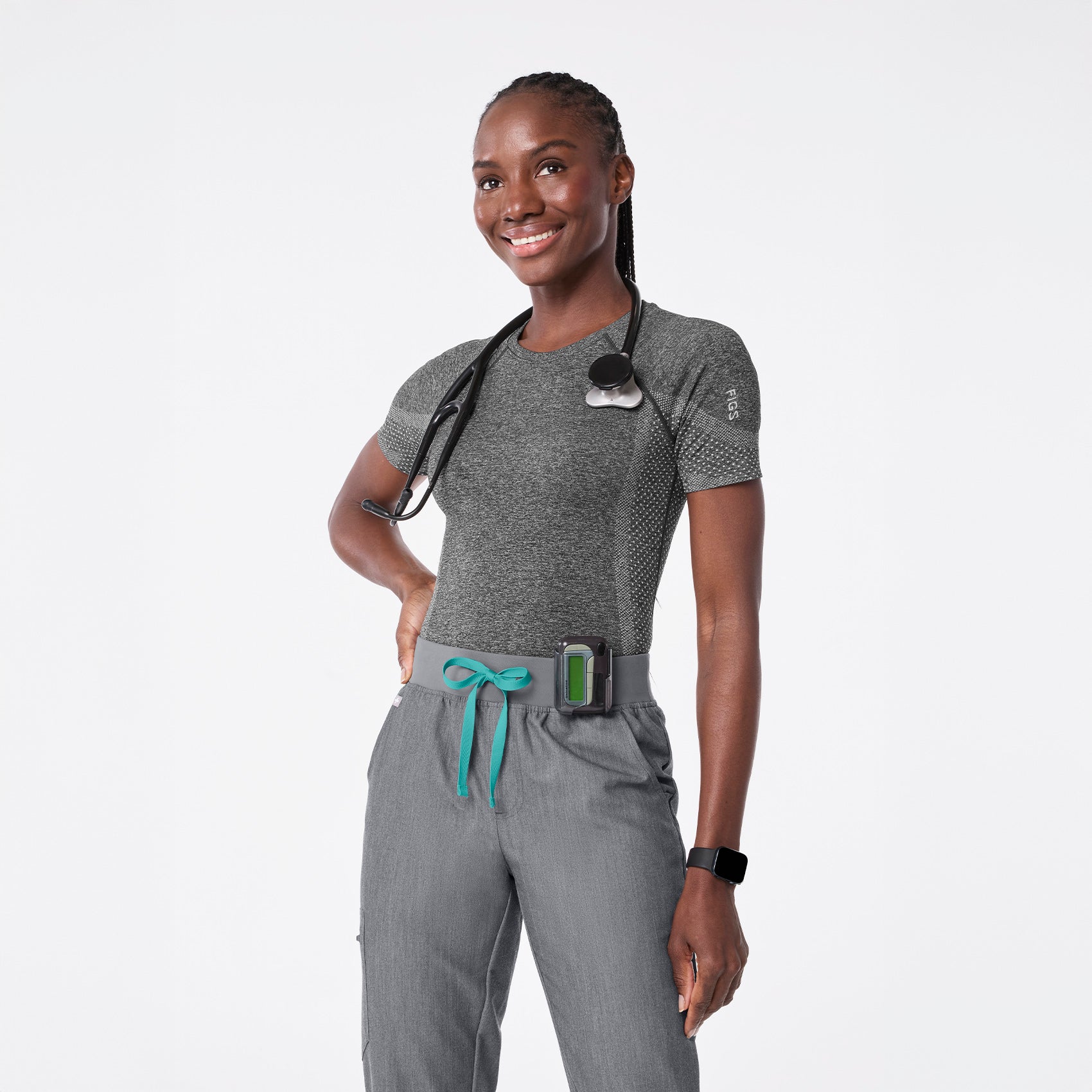 Salta Seamless Short-Sleeve Underscrub - Graphite