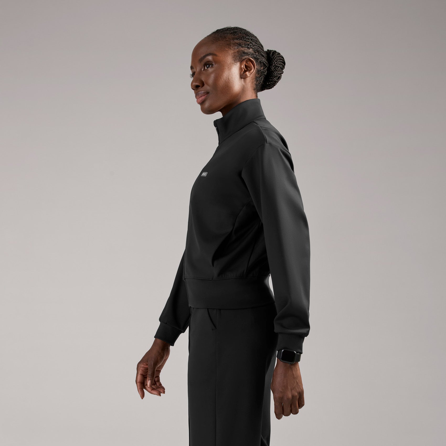 Labelle Bomber Scrub Jacket - Black