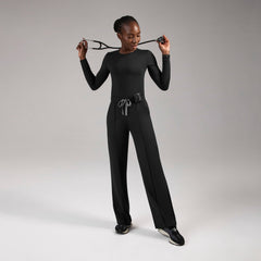 Piedra High-Rise Straight-Leg Scrub Pant - Black