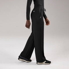 Piedra High-Rise Straight-Leg Scrub Pant - Black