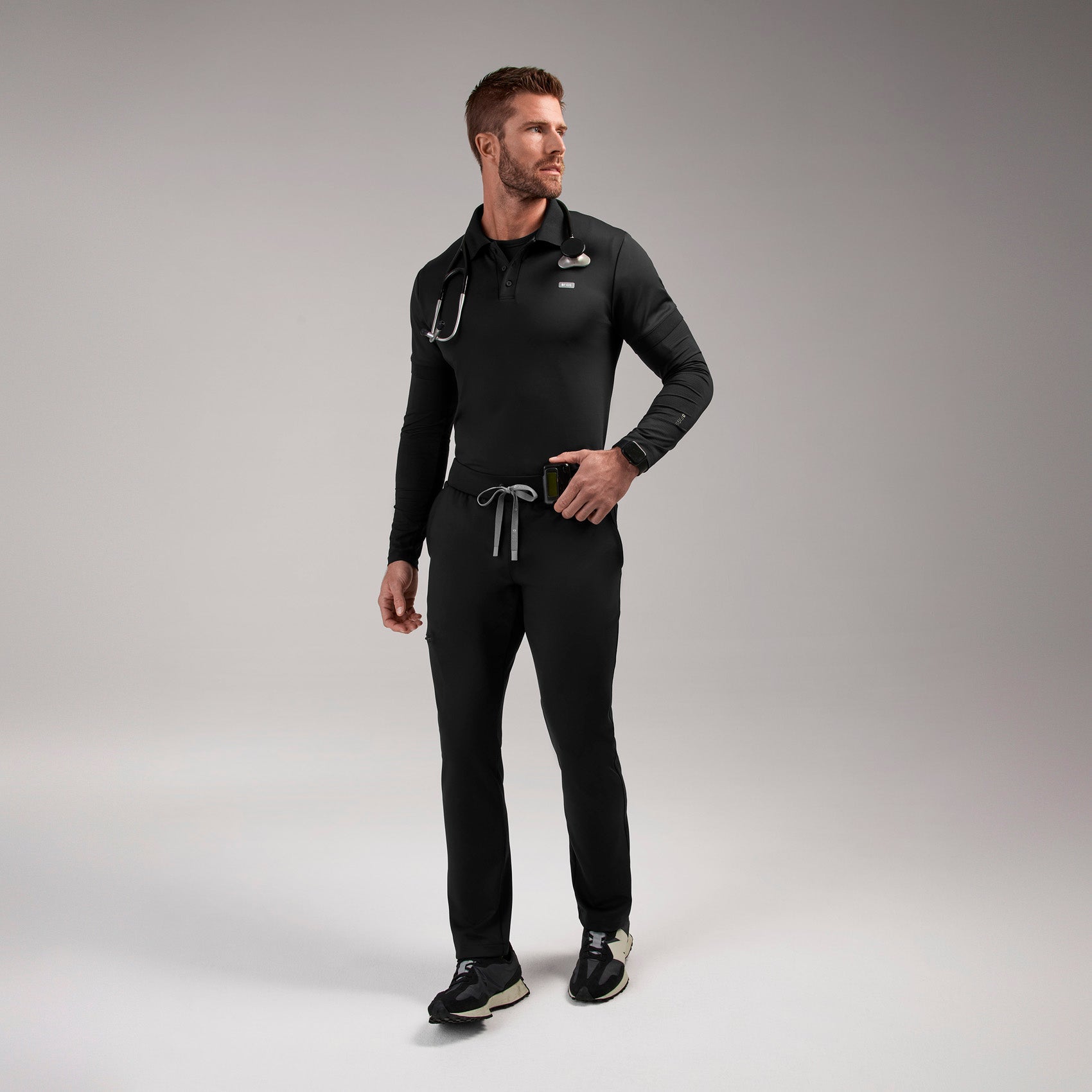 Pierre Slim Tapered Scrub Pant - Black