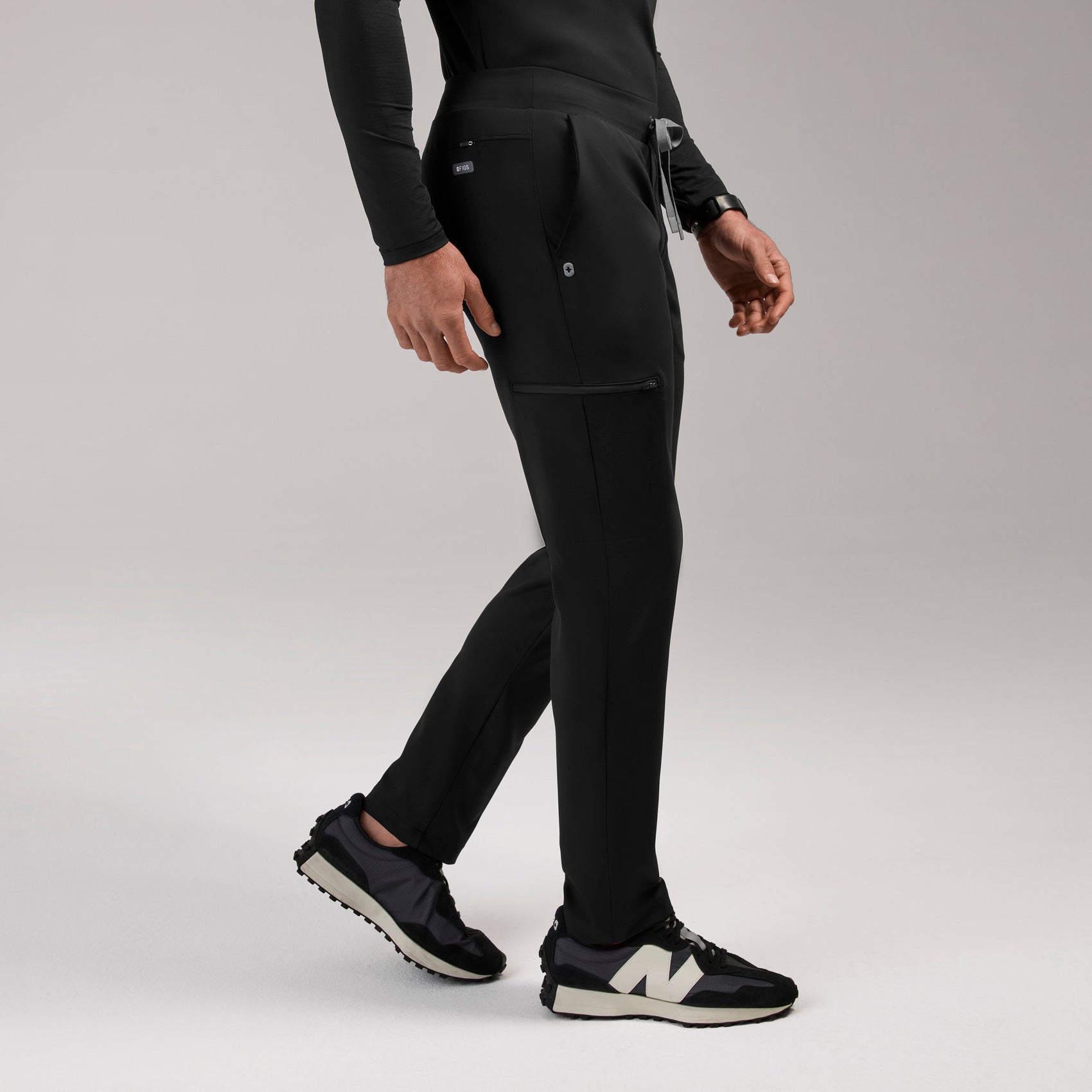 Pierre Slim Tapered Scrub Pant - Black