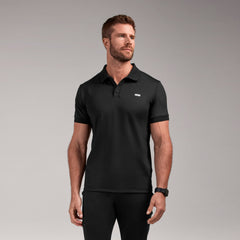 Rocco Polo Scrub Top - Black