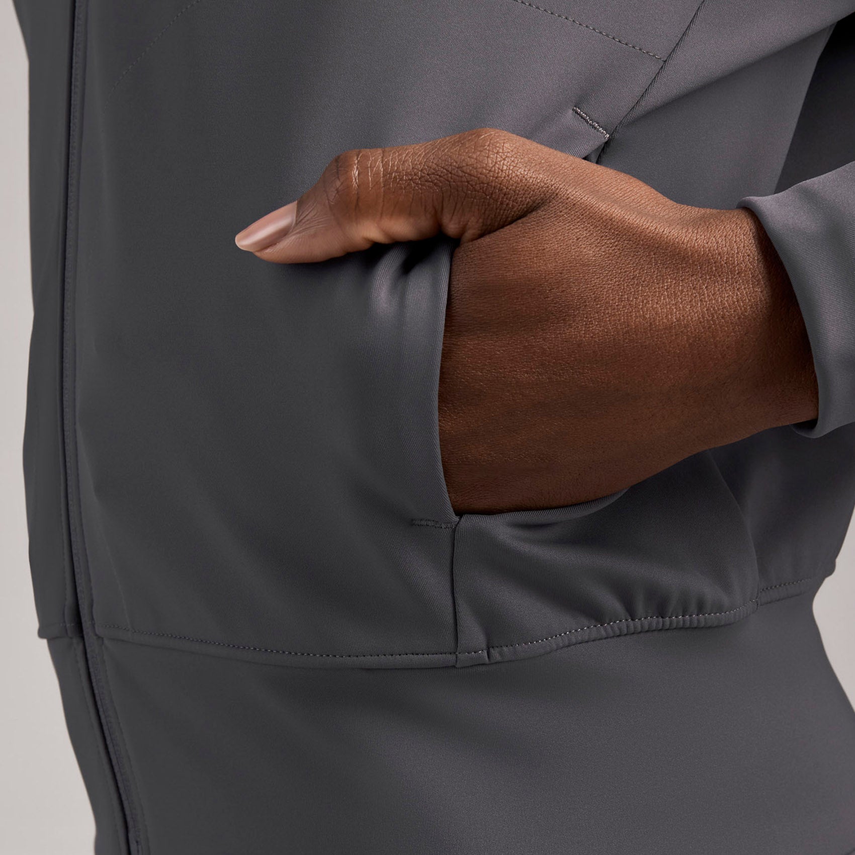 Labelle Bomber Scrub Jacket - Charcoal