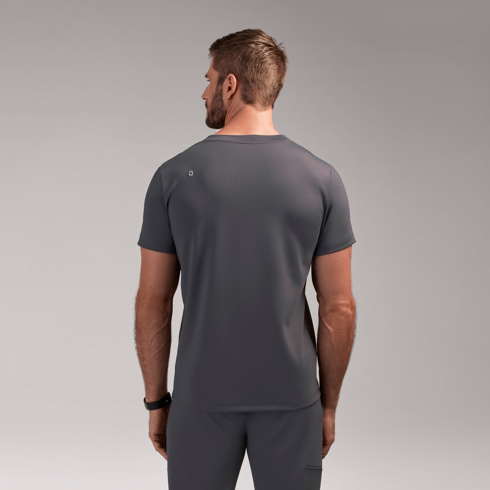 Logan V-Neck Scrub Top - Charcoal