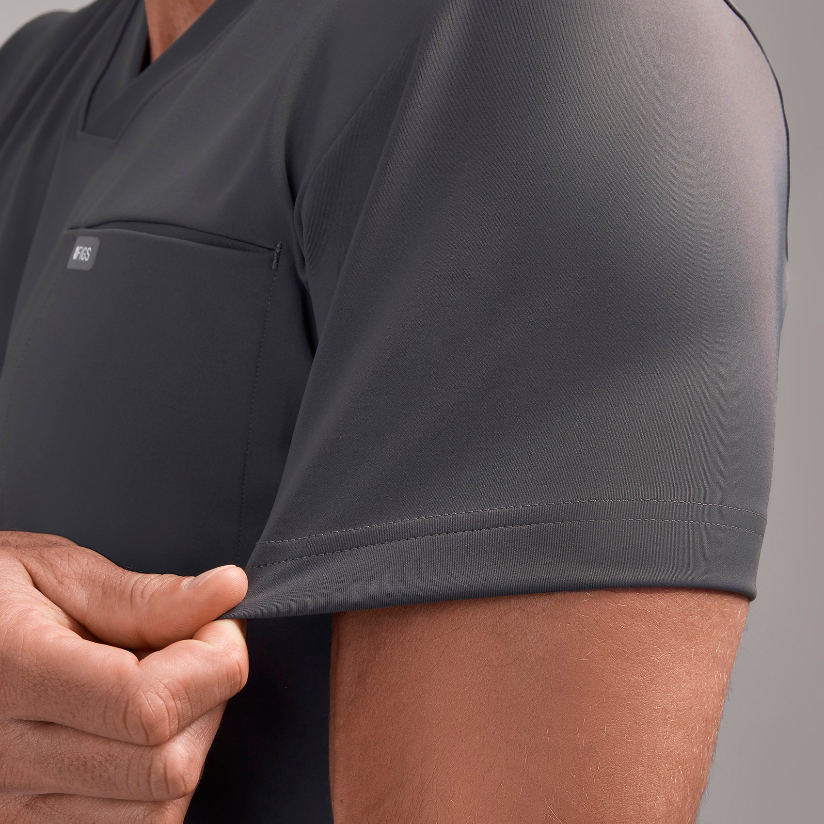 Logan V-Neck Scrub Top - Charcoal