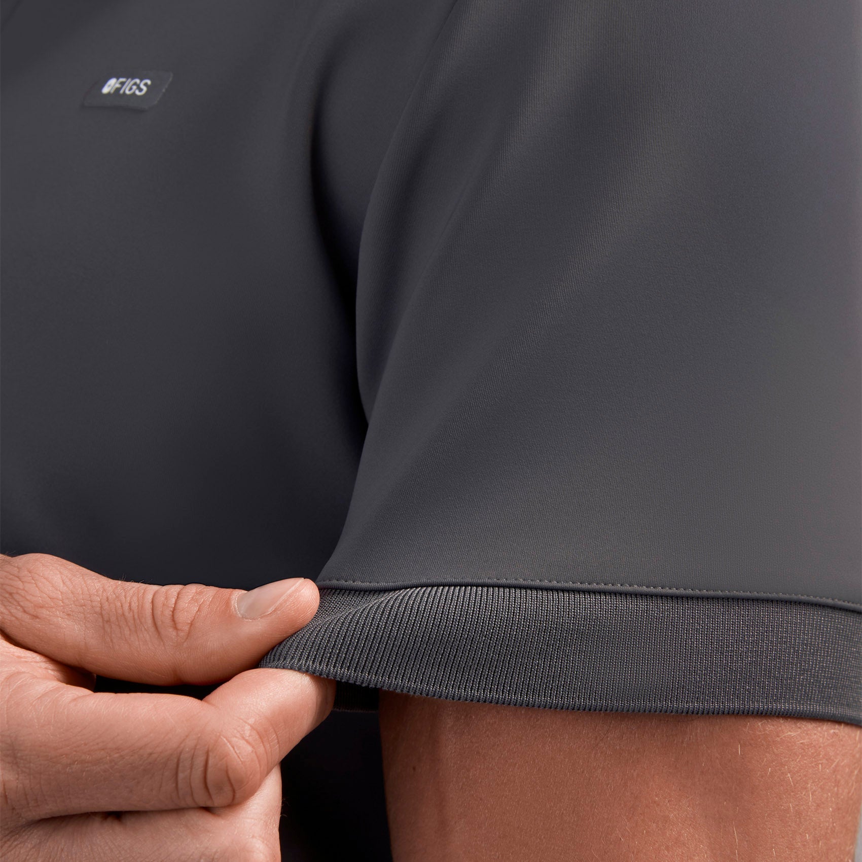 Rocco Polo Scrub Top - Charcoal