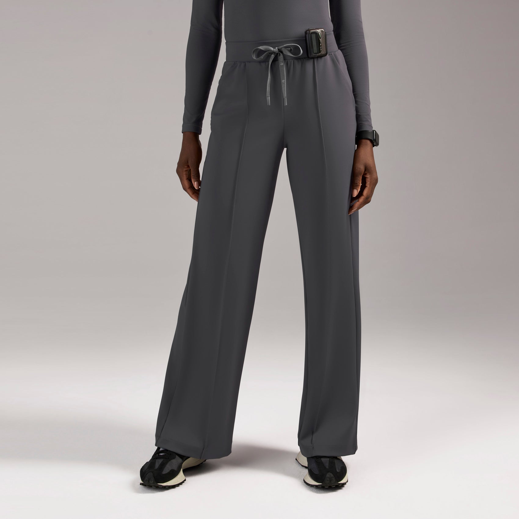 Salina High-Rise Wide-Leg Scrub Pant - Charcoal