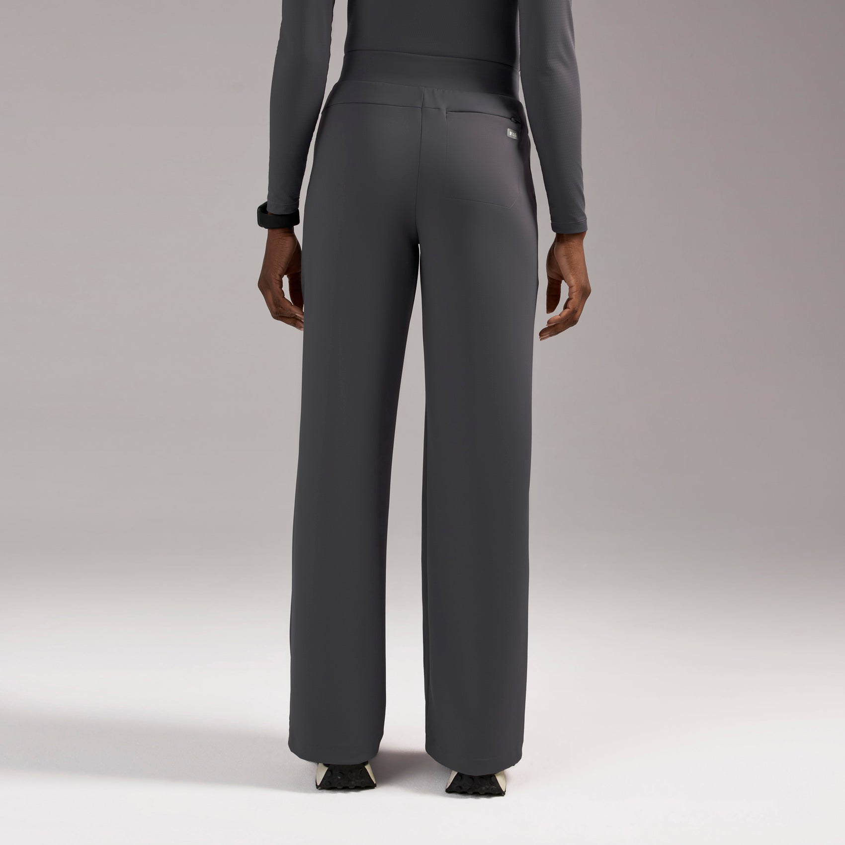 Salina High-Rise Wide-Leg Scrub Pant - Charcoal
