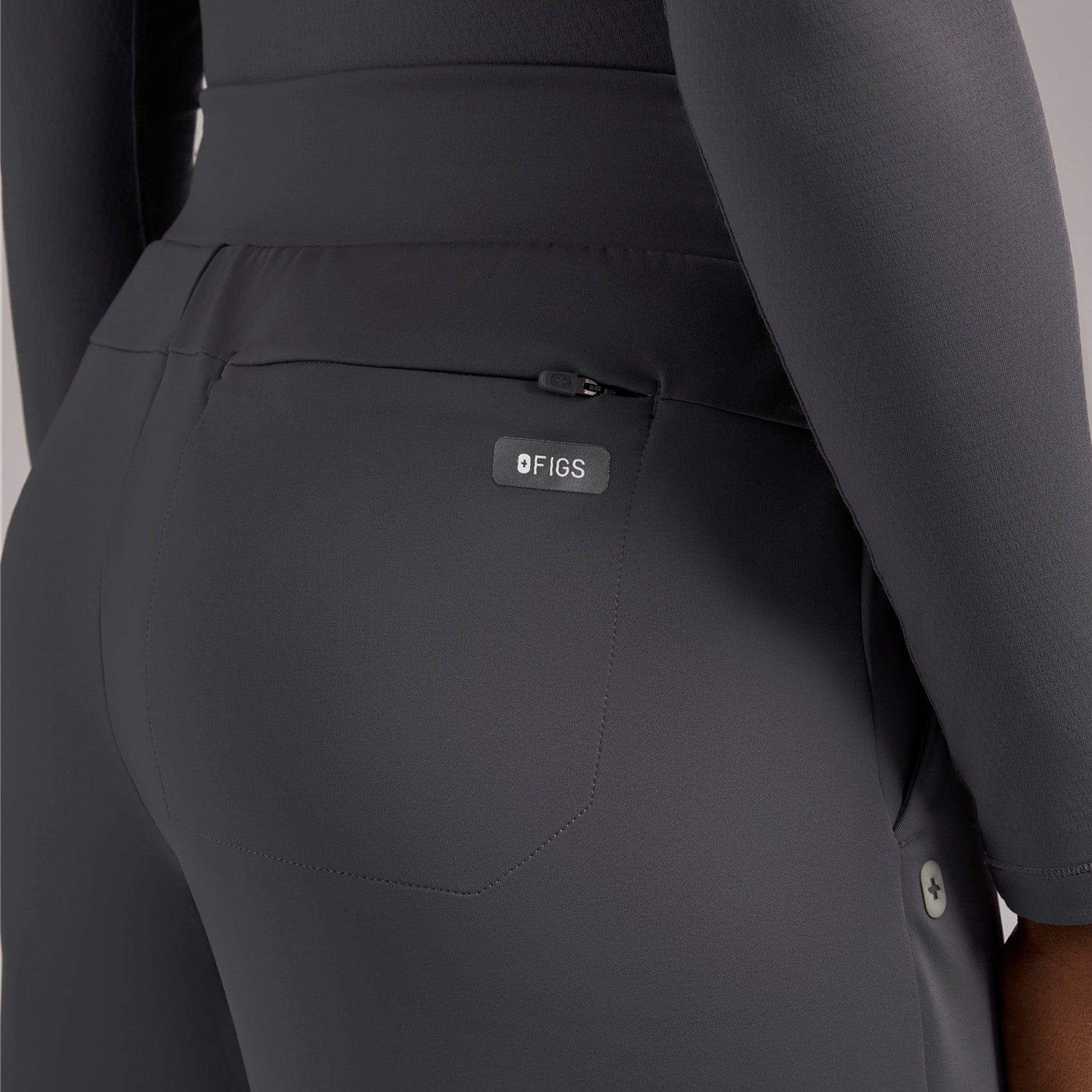 Salina High-Rise Wide-Leg Scrub Pant - Charcoal