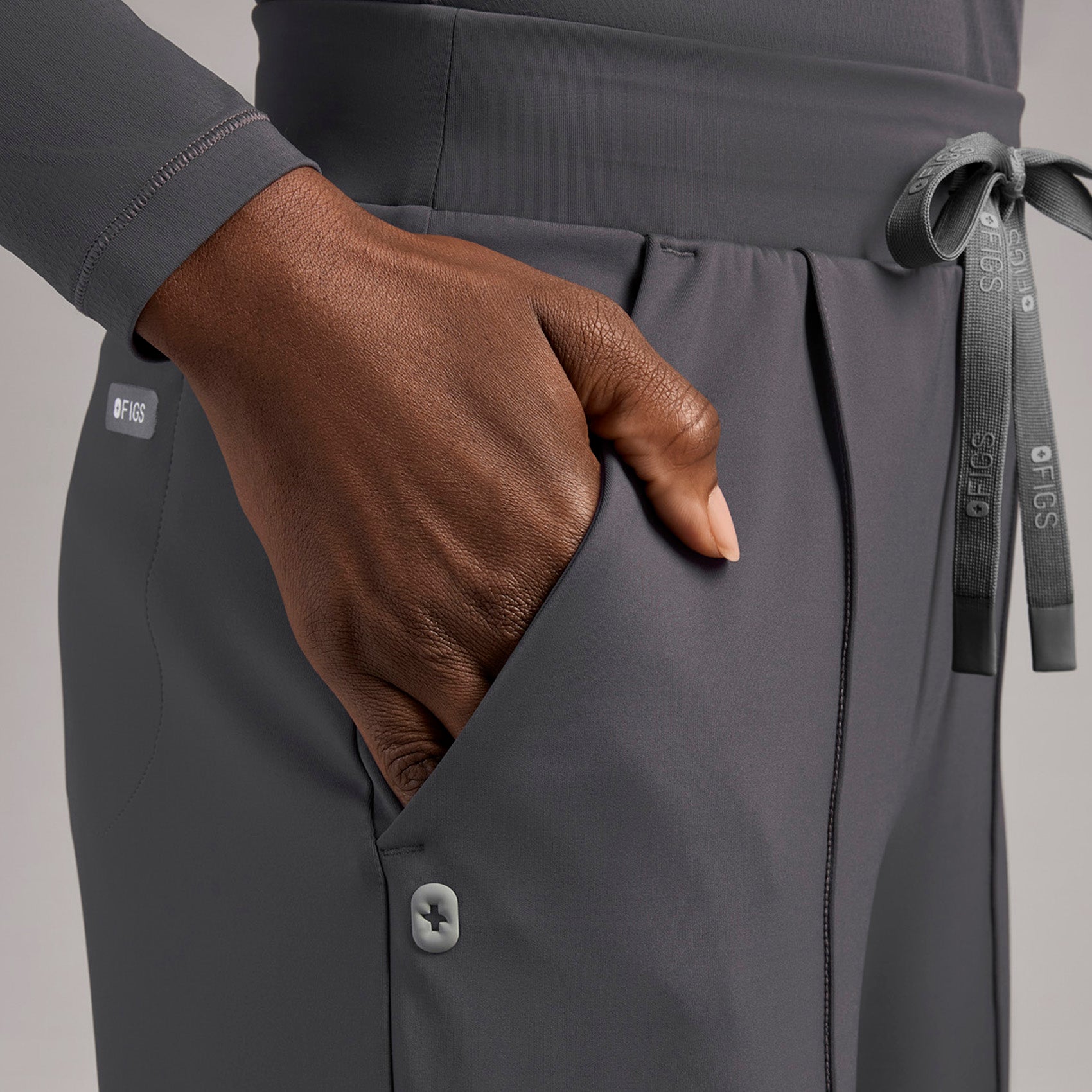 Salina High-Rise Wide-Leg Scrub Pant - Charcoal