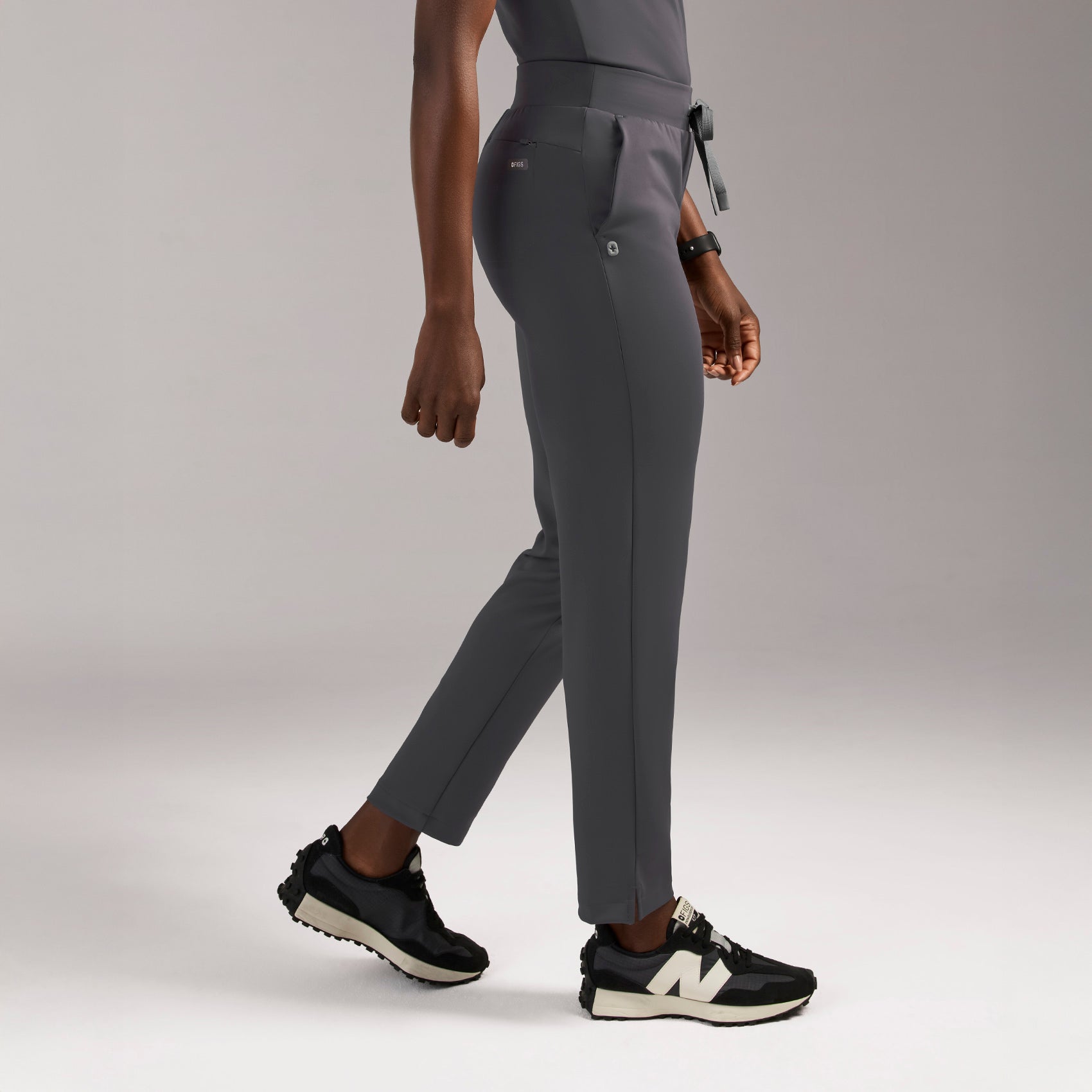 Tena Slim Tapered Scrub Pant - Charcoal