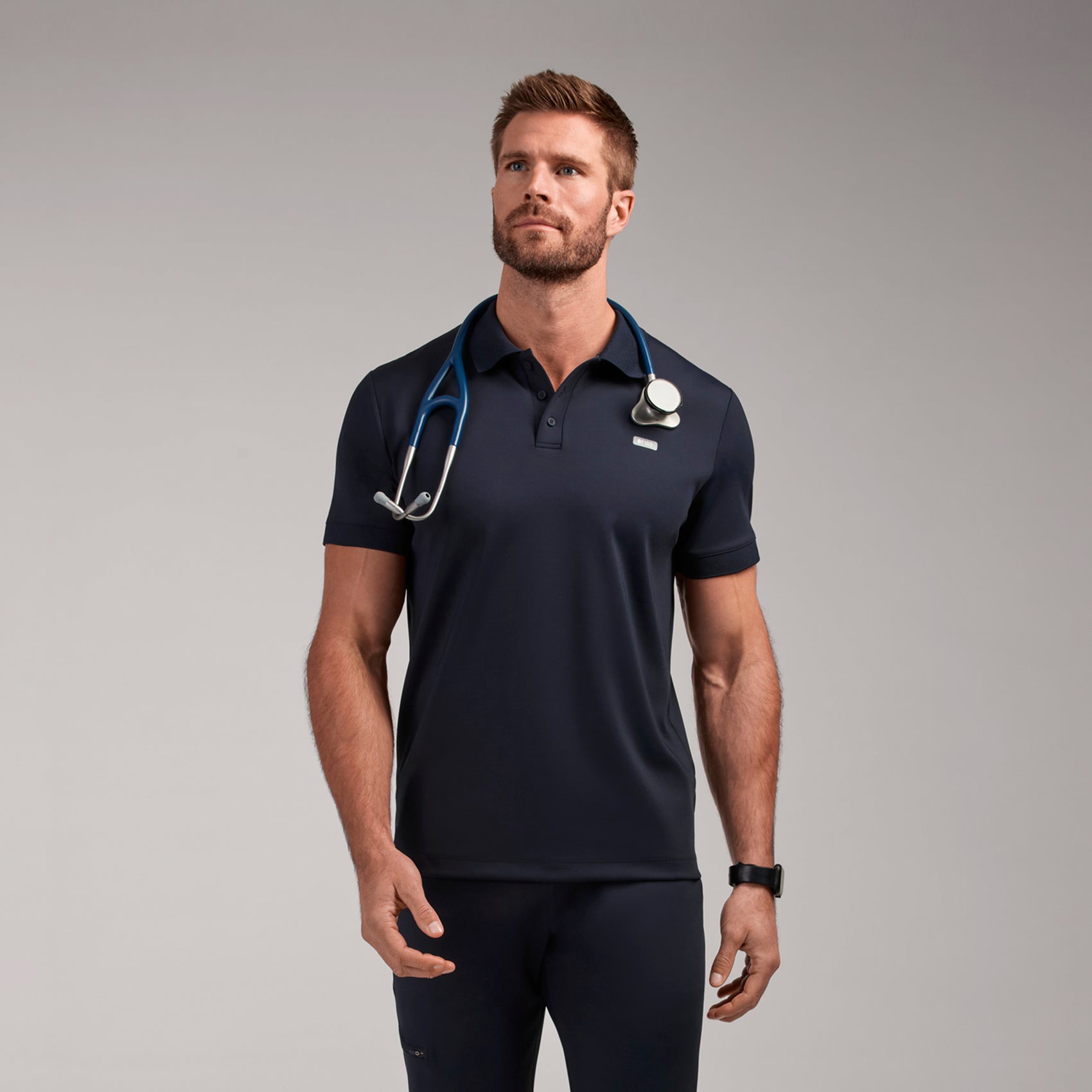 Rocco Polo Scrub Top - Navy