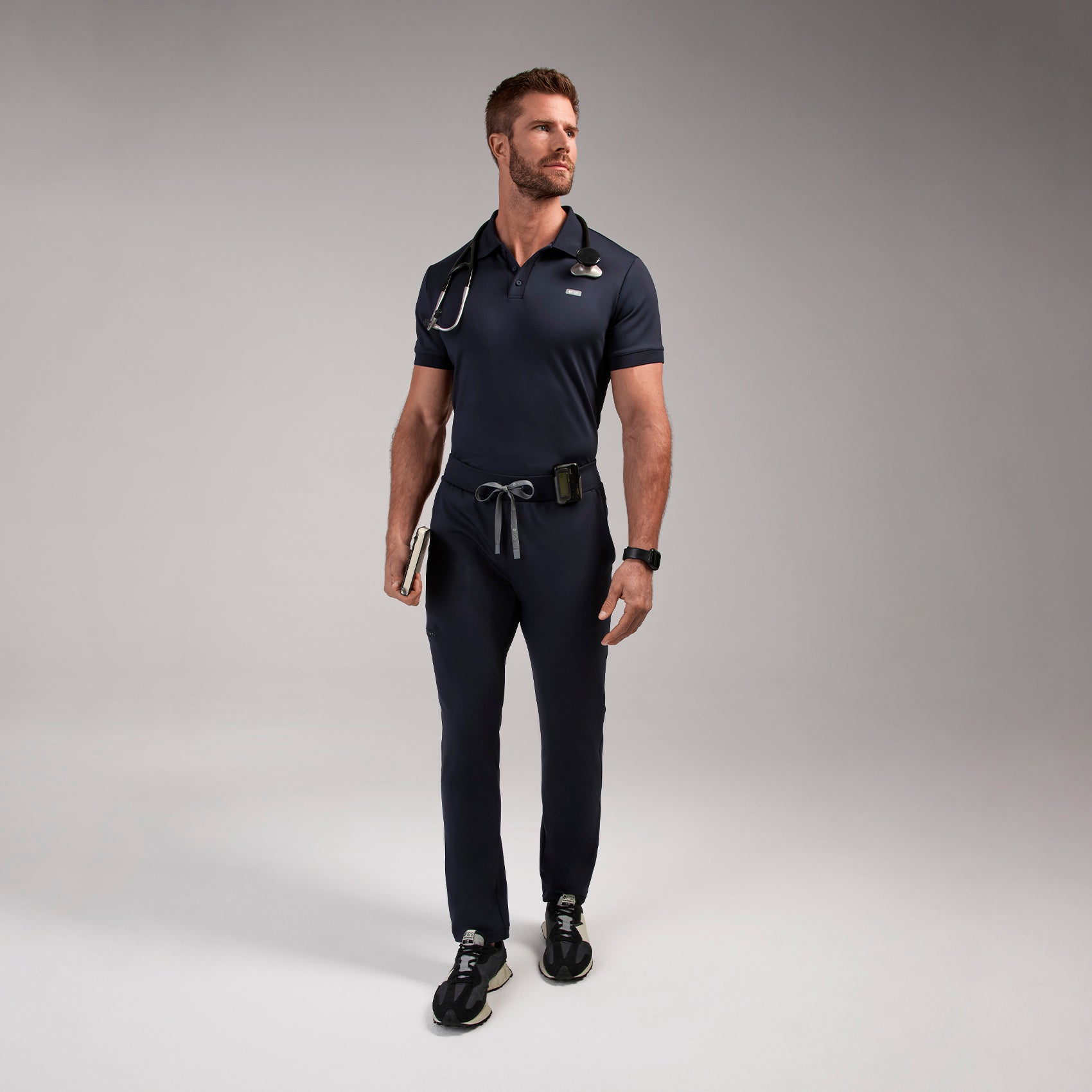 Rocco Polo Scrub Top - Navy