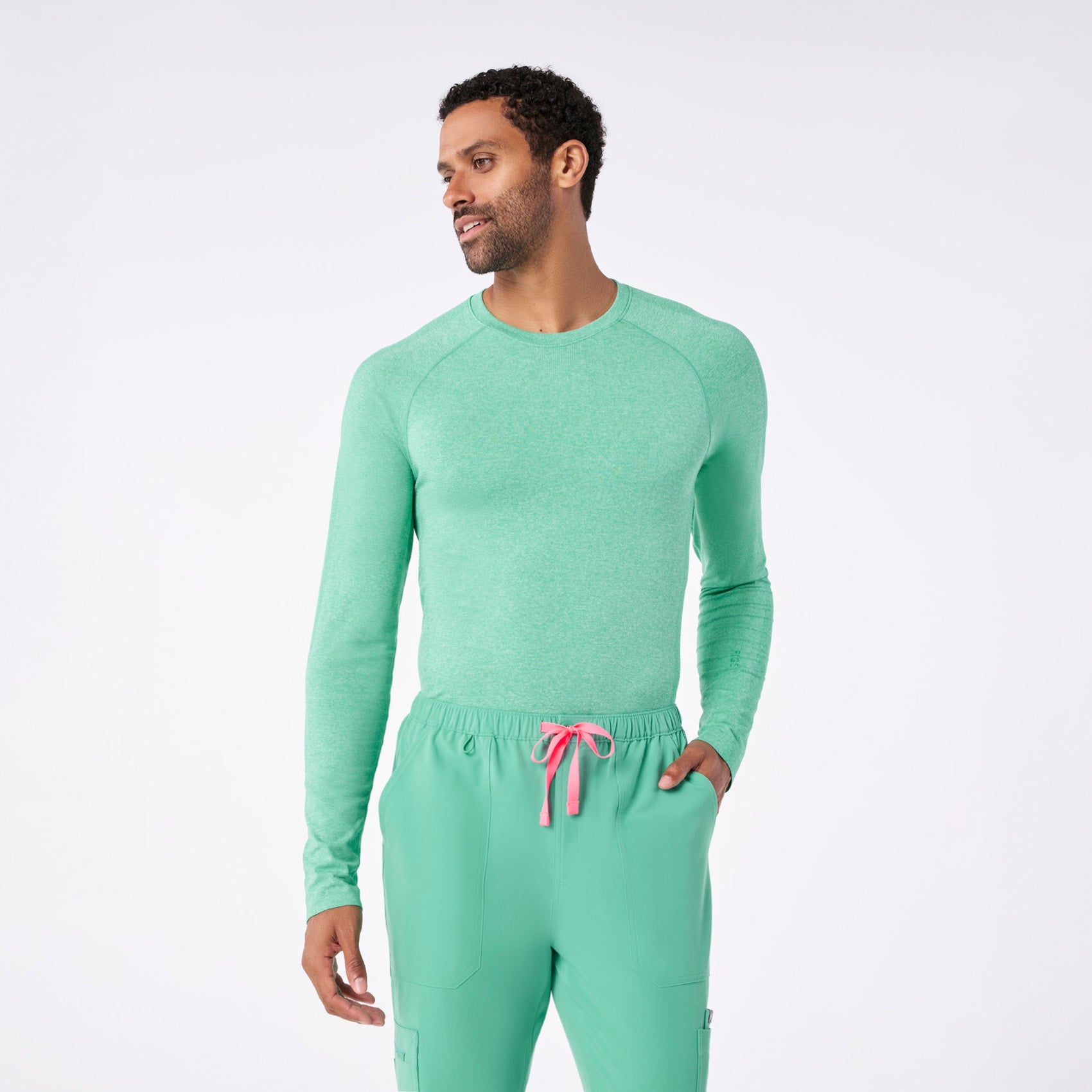 Makato Seamless Long-Sleeve Underscrub - Surgical Green
