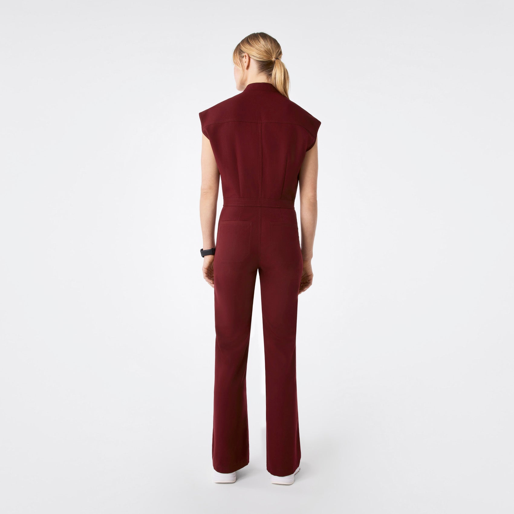 Rafaela Wide-Leg ScrubJumpsuit™ - Burgundy