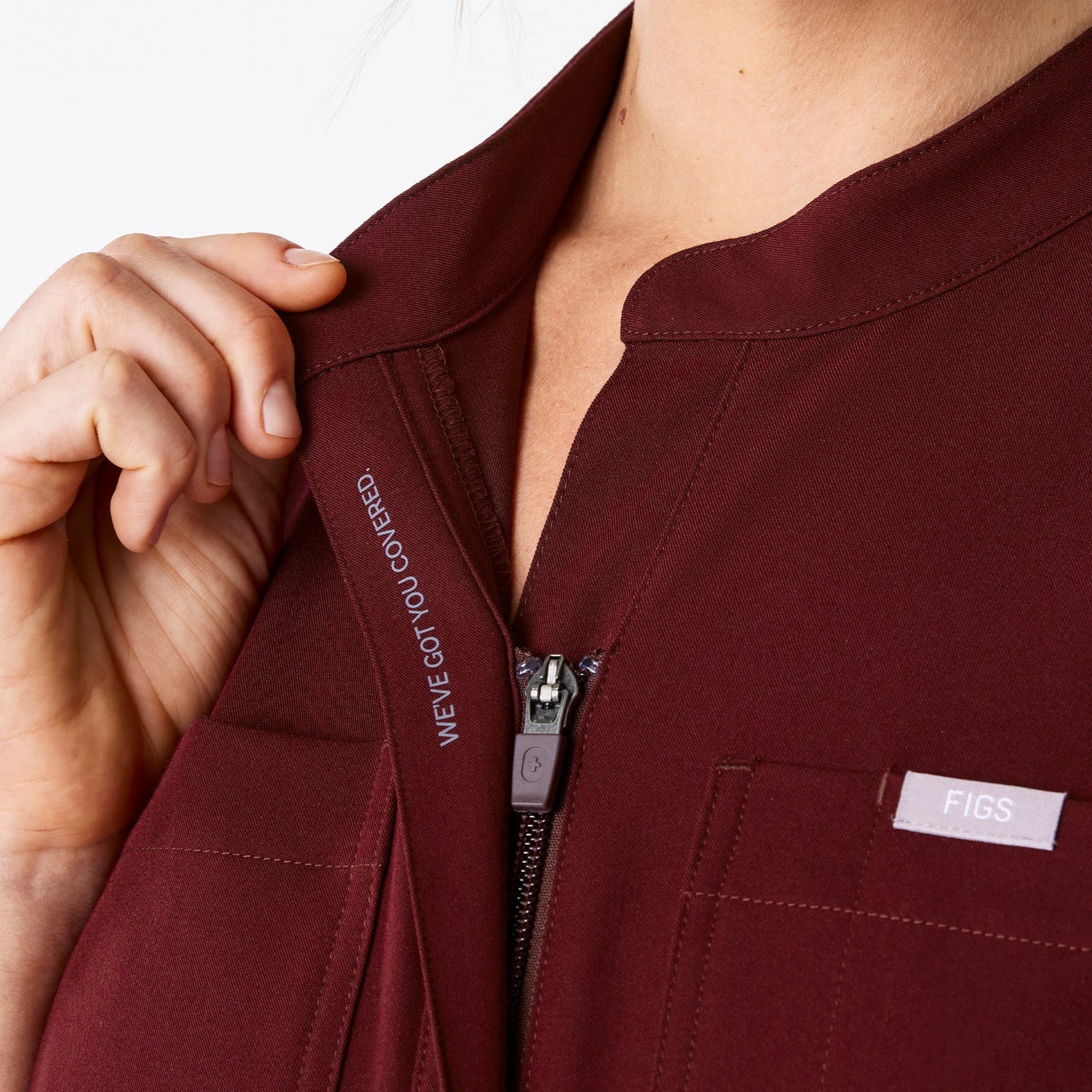Rafaela Wide-Leg ScrubJumpsuit™ - Burgundy