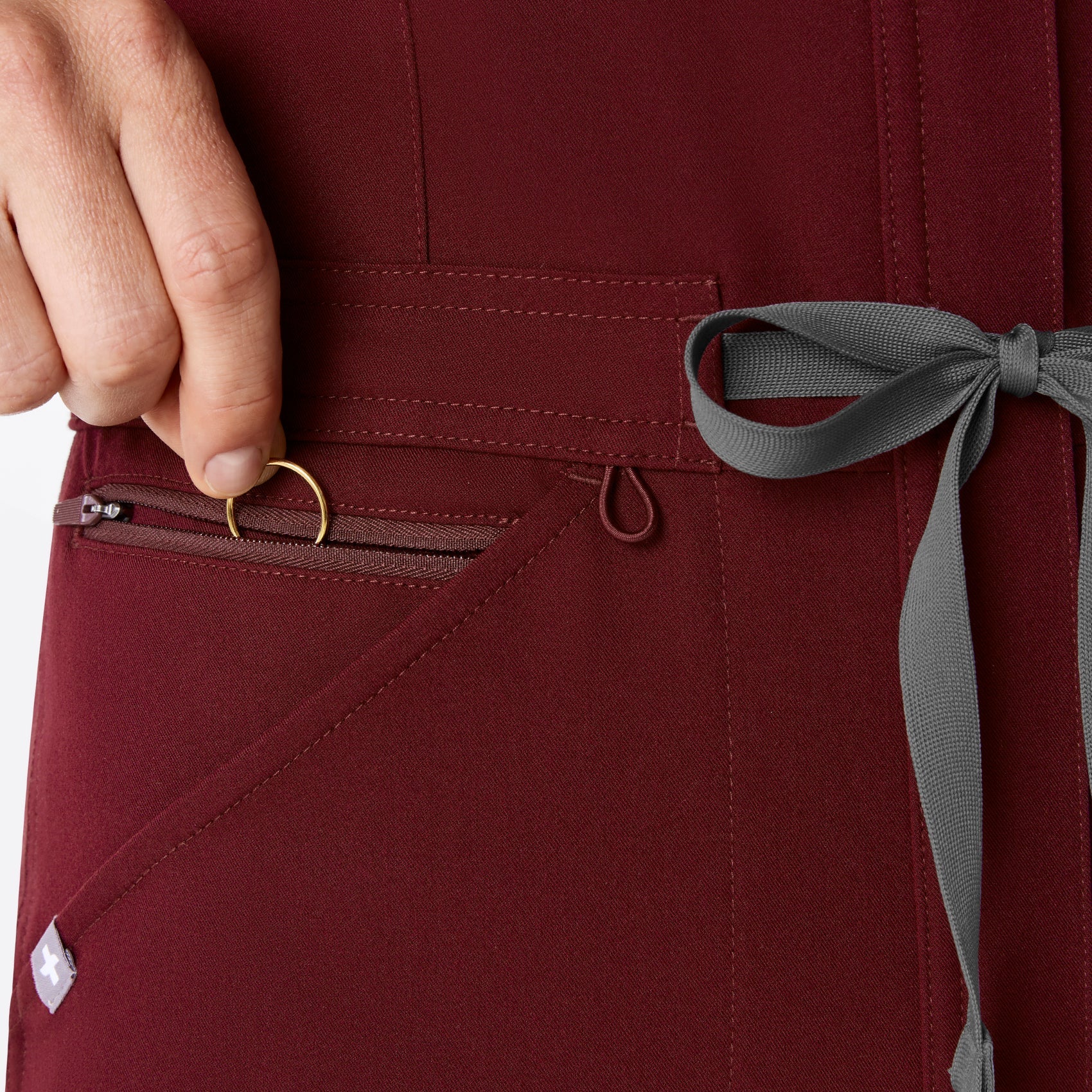 Rafaela Wide-Leg ScrubJumpsuit™ - Burgundy